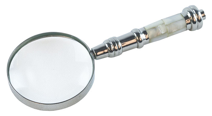 Magnifying Glass With White Handle (5cm Dia) - Click Image to Close